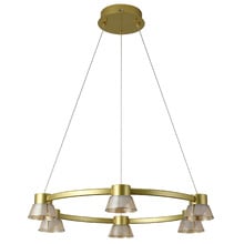 Rocket Iron & Glass Tri-Colour LED 6 Light Pendant